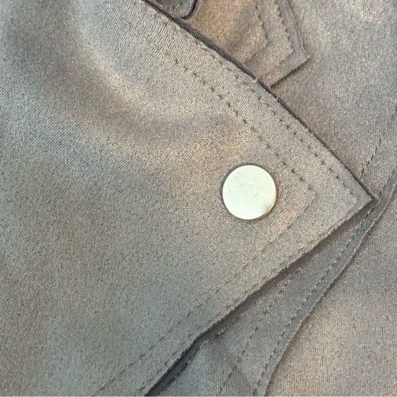 Philosophy Faux Suede Dusty Blue Open Jacket, Size Small - Picture 9 of 14